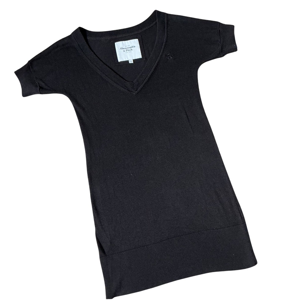 Y2K Abercrombie & Fitch Preppy V-Neck Knit Sweater Dress Womens S Elena